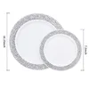 75-inch-19 cm-silver-embossed edge-hollowed-out plate-1 piece