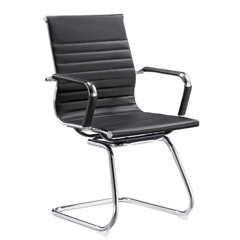 Modern High Back Leather Office Chair Black Pu Leather Manager Boss ...