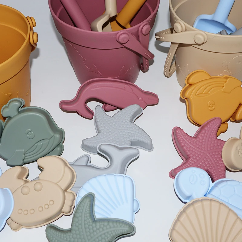 Лидер продаж Настраиваемые красочные детские игрушки на открытом воздухе силиконовое ведро морской пляж песок игрушка для детей развлекательная