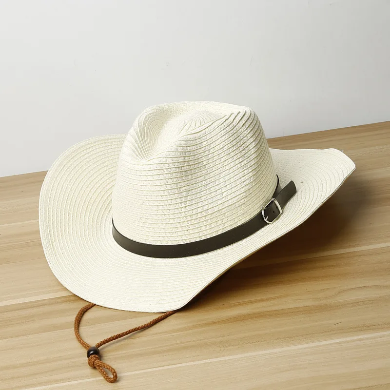 Bulk custom logo western folding men natural paper straw cowboy hats