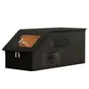 Caja para guardar sombreros con estampado de hormigas, color negro.