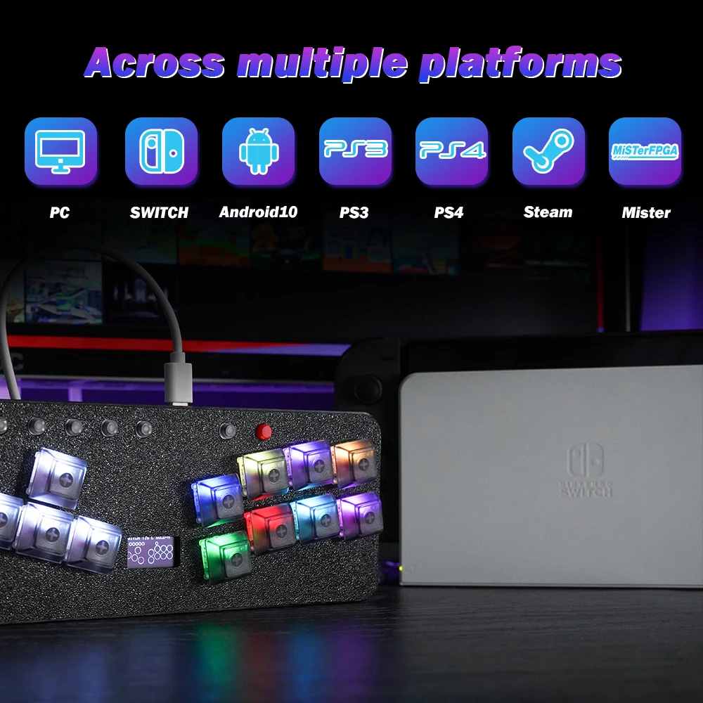 Flatbox Mini Hitbox Controller SOCD Fighting Stick for Gaming