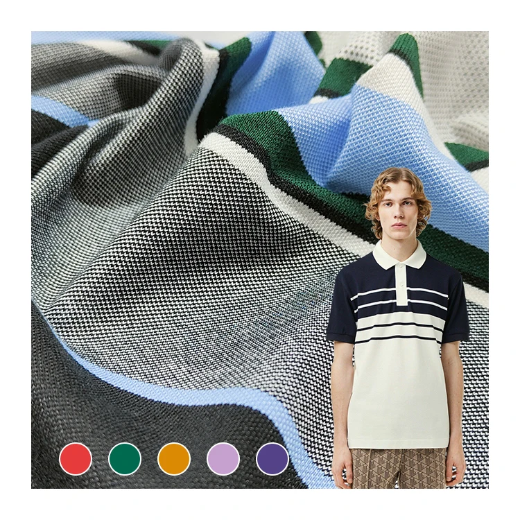 Mercerized Pique Polo Fabric Cotton Material, Breathable Polyester Spandex Pique Fabric for Sale/
