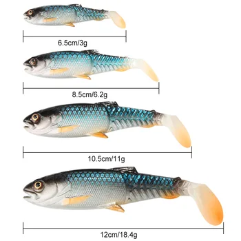 Spinpoler Predator Soft Fishing Lure Cannibal Bait 6.5cm/8.5cm/10cm/12cm Crankbait Artificial Bridge Tail Trout Wobbler Big Shad – Soft Lure – view 5