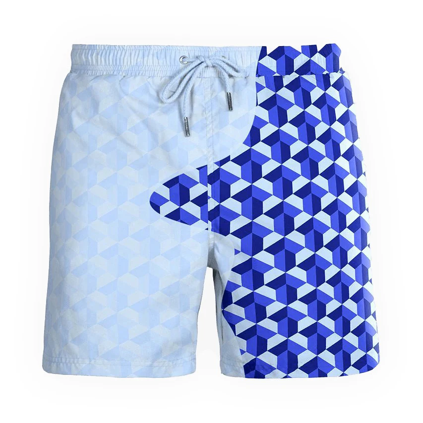 Custom To Bathing  Design Summer In The Sun Sublimation Wet Men's Board Beach Shorts Color Changing Swim Trunks Shorts640_voghion.com