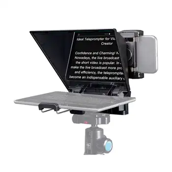 FEELWORLD TP2A Remote Control & Lens Adapter Rings DSLR Camera Portable Smartphone Mini Teleprompter