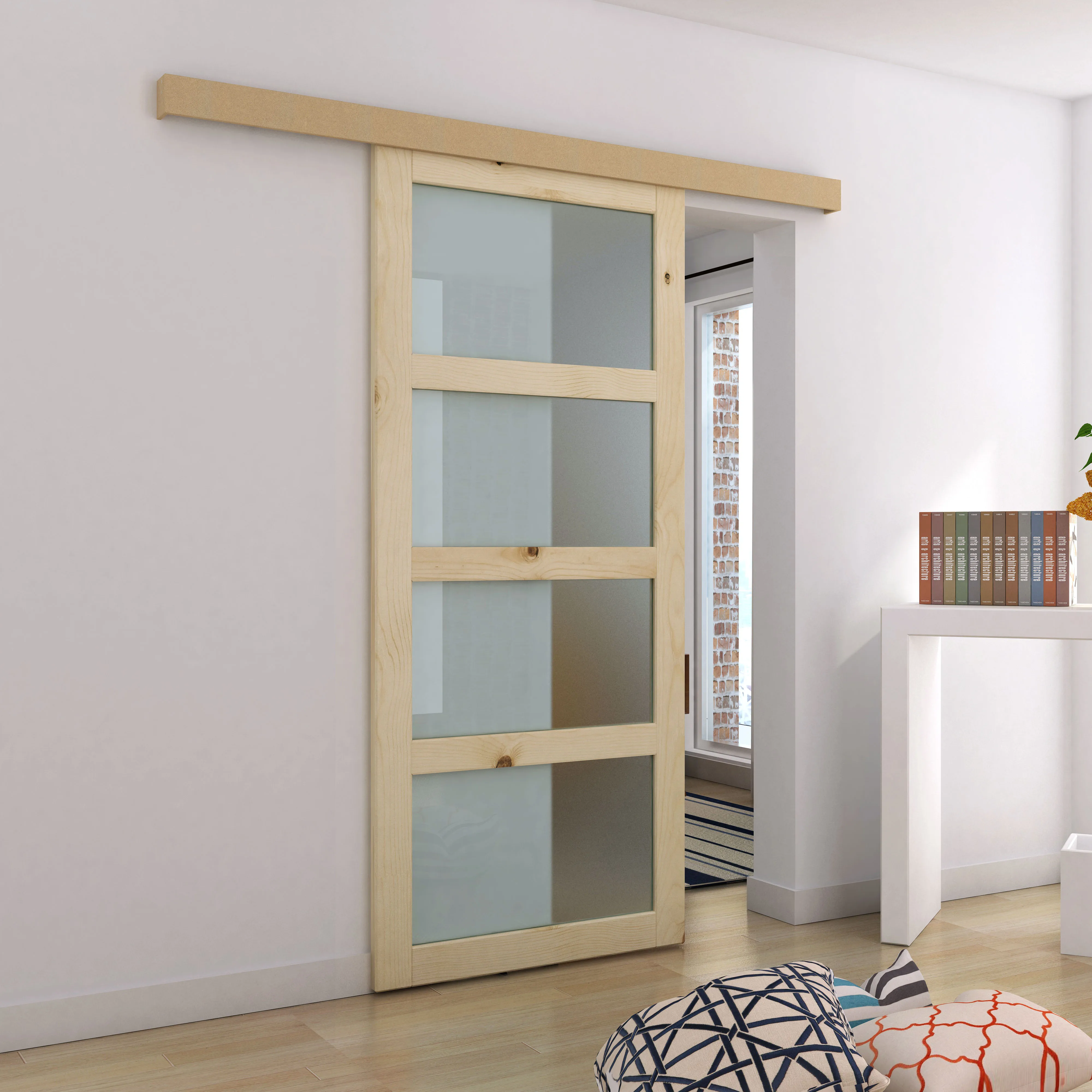 Cheap Aluminum Profile Sliding Door Rail System Wardrobe Slide Hardware Kits for Interior Use