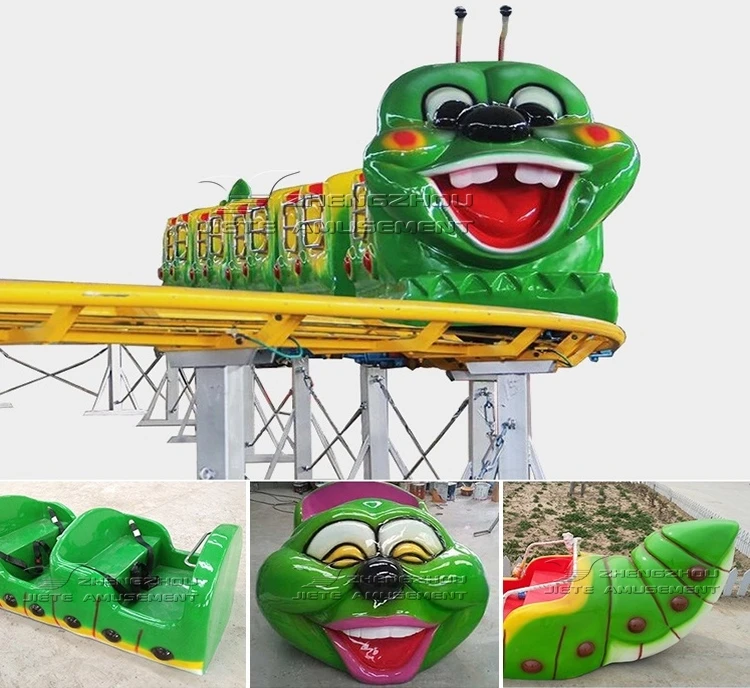 Funfair Equipment Backyard Kids Amusement Rides Sliding Dragon Wacky Worm Mini Roller Coaster