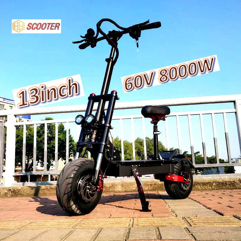 Foldable Dual Motor Electric Scooter For Adults With Seat