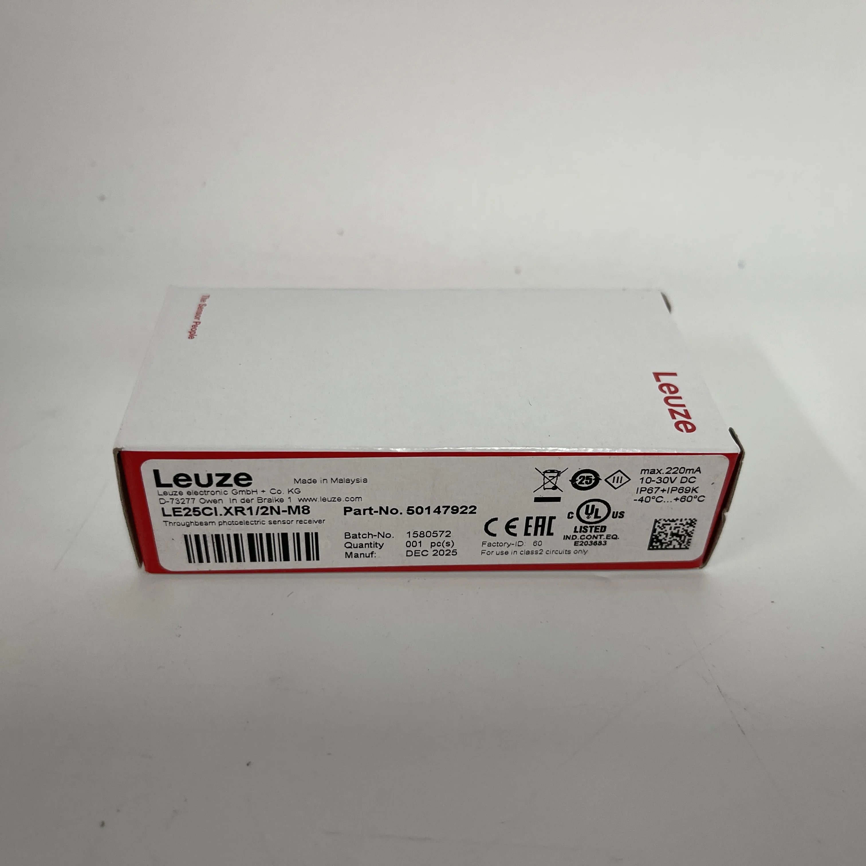 Leuze Throughbeam Photoelectric Sensor Receiver LE25CI.XR1/2N-M8 50147922