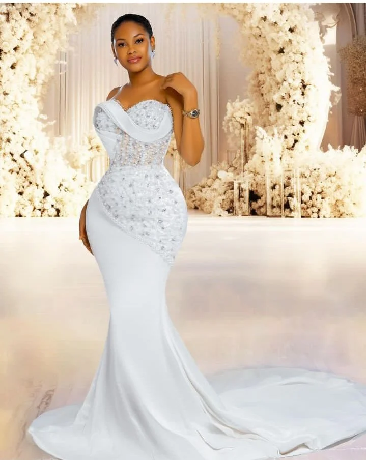 Luxury Pearls Mermaid Wedding Dress 2025 Sweetheart Beading Crystals  Diamonds Bridal Gown Vestido De Noiva Customized| Alibaba.com