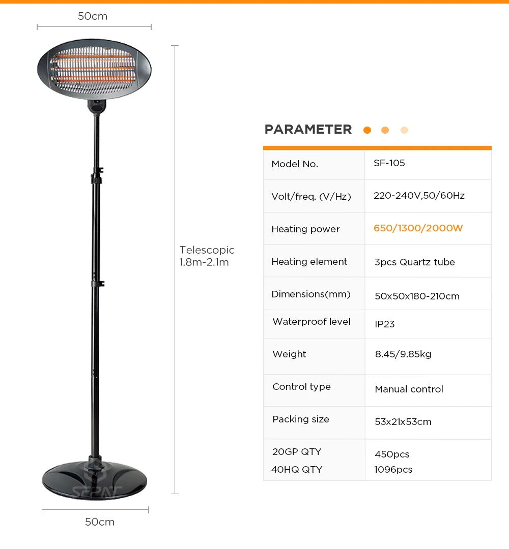 Sf105 Outdoor Indoor Garage Electric Quartz Radiant Patio Space Heater Buy Radiant Heater