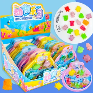 Animal Paradise Mixed Fruit Flavored Gummy Candy Supermarket Wholesale Children's Fun Fruity Taste Exploding Shapes Bottle