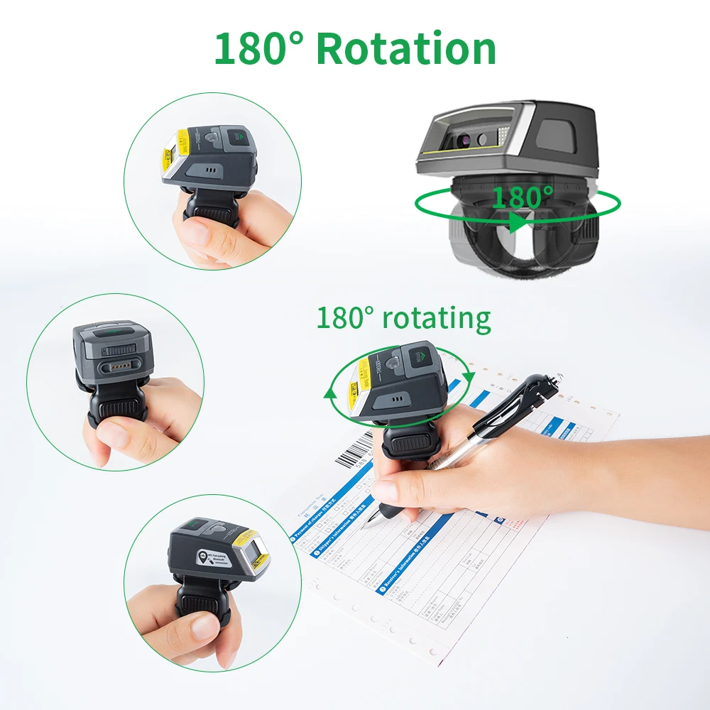 EF02 2D Finger Ring QR Barcode Scanner Wireless Cell Phone Screen Barcode Scanner