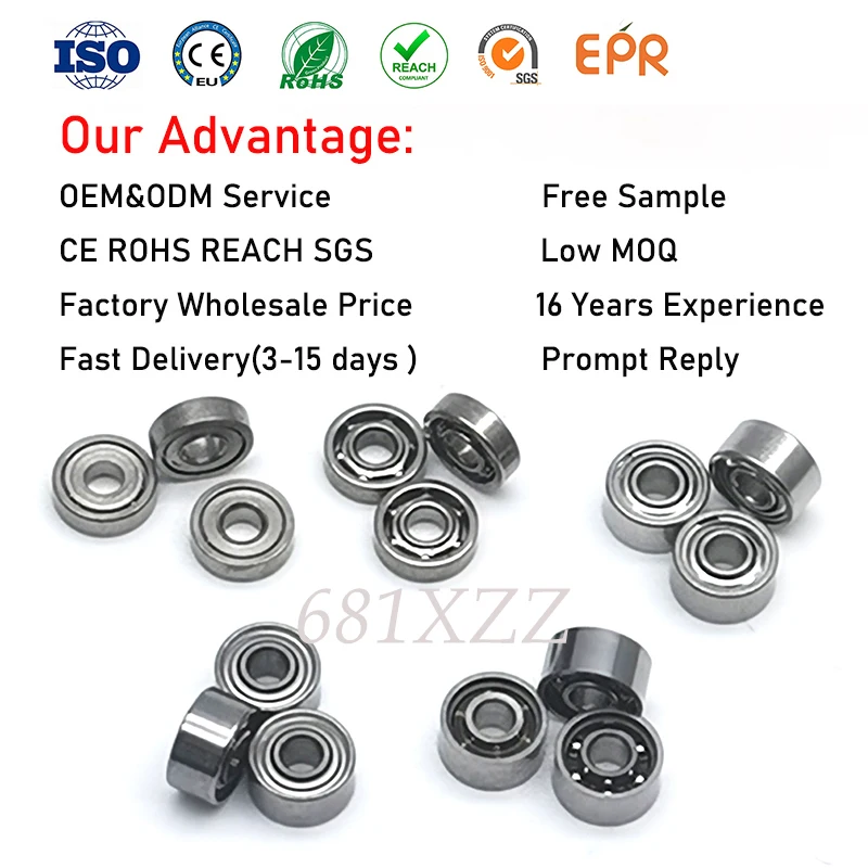 ABEC-9 1.5x4x2 mm Micro Ball Bearings Toys Fingerboard Bearing