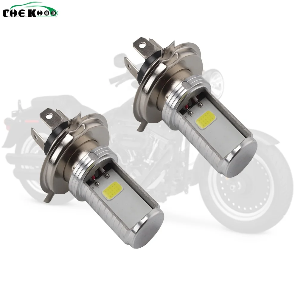 Лампы для мотоциклетных фар BA20D H4 LED Hi Lo beam Moto LED передние фары мотоциклетные светодиодные лампы комплект для преобразования ламп 1200LM 6000K