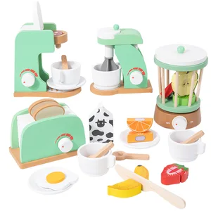 New Design Pretend Home Play Set Toys Bread Maker Wooden Green Other Pretend Play Preschool Kitchen Set Toy for Children Cpc Ce