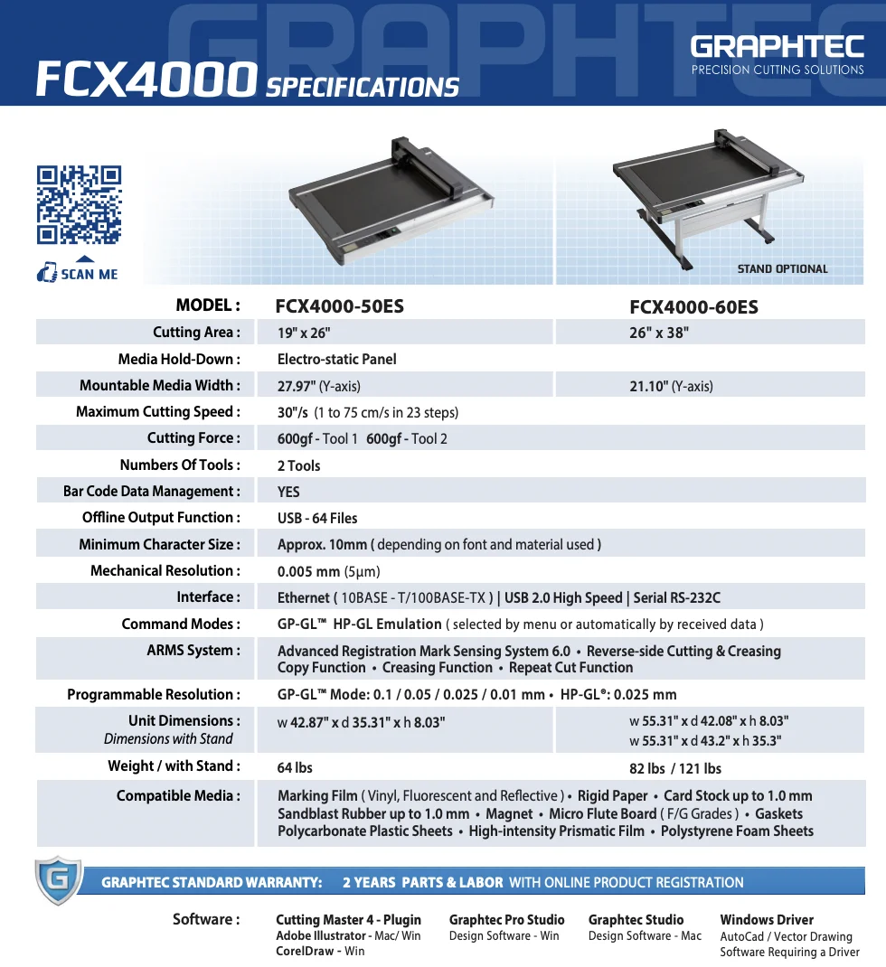 New Graphtec Fcx400050es Flatbed Cutter Use Cb15u Blade Buy Fcx4000