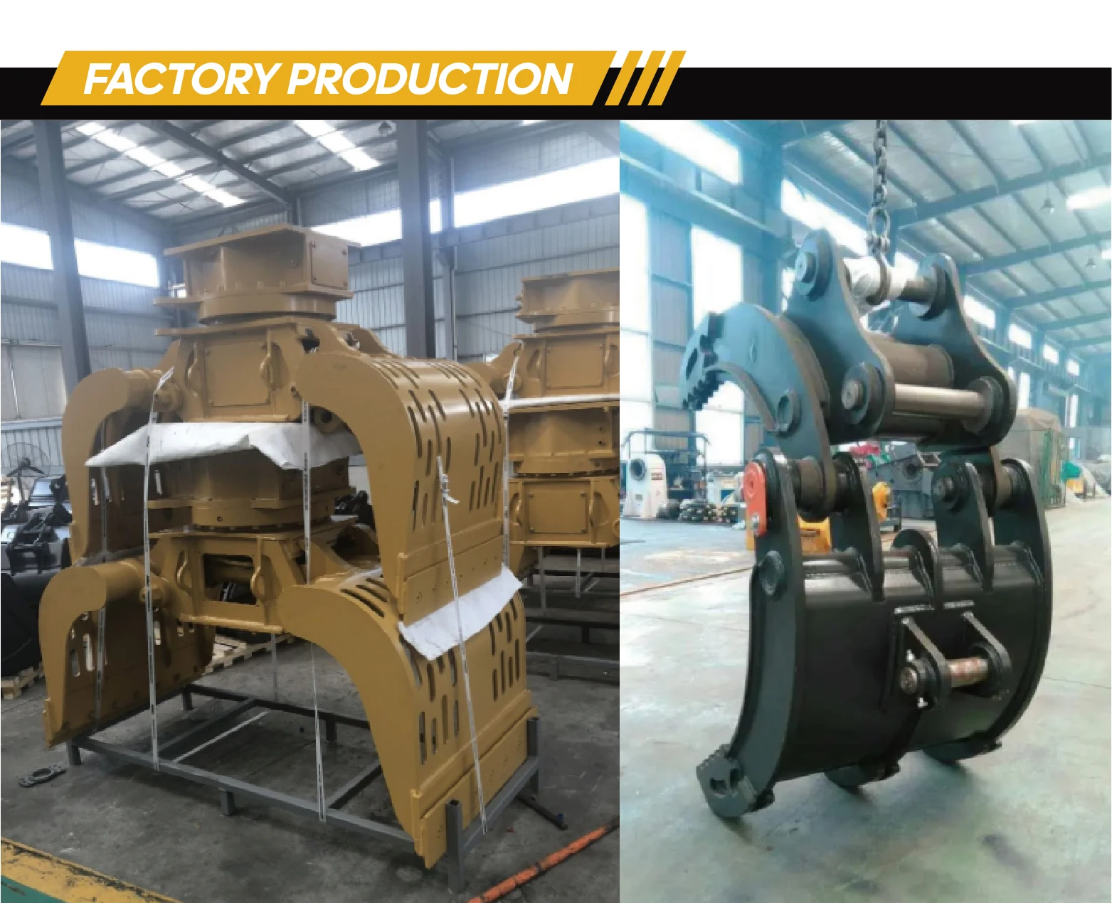 YICHEN Factory Outlet Iron Scrap Gripper 360 Degree Rotation Excavator Grab Bucket, Thumbs Bucket, Bucket Grapple for Excavator details