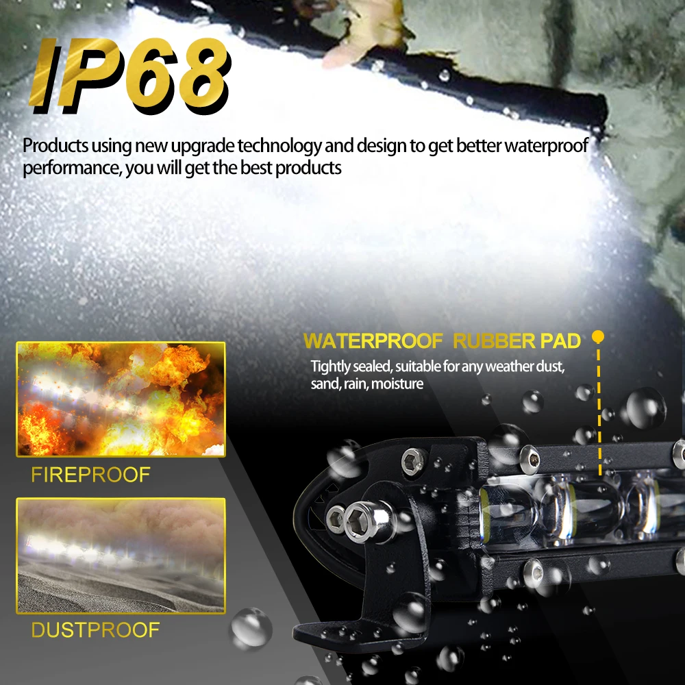 CE ROHS 4x4 светодиодная световая балка для грузовика 8 14 20 22 32 38 44 50 дюймов супертонкая 6D Однорядная