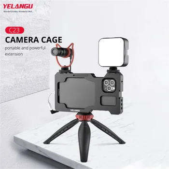 Yelangu  New High-end Luxury Titanium Alloy Frame Button Lock for Iphone 11 Pro Max Mobile Phone  Cage Phone Protection  C23 detail image