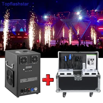 High Power Wireless 2PCS 750W Cold Spark Machine With Flightcase Remote DMX 512  Cold Firework Machine for Wedding DJ Party