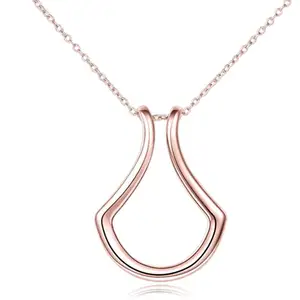 Necklace Textured U-shaped Sector Exquisite Ornament Gifts Dainty Girlfriend Titanium Steel Necklace Pendant Bulk Christmas