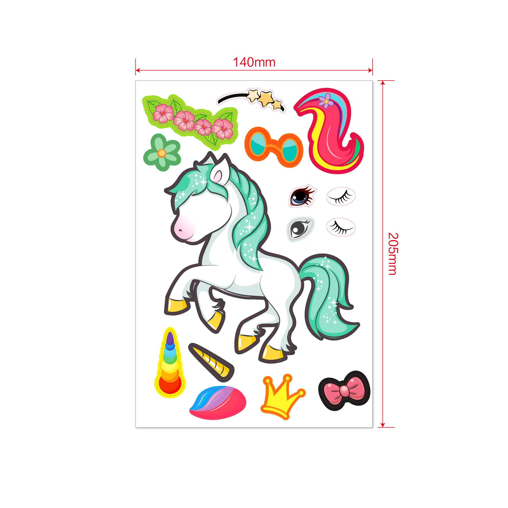 Unicorn Changing Stickers For Children's Fun DIY Animal Expression Changing Face Early Education Stickers Kids Gift