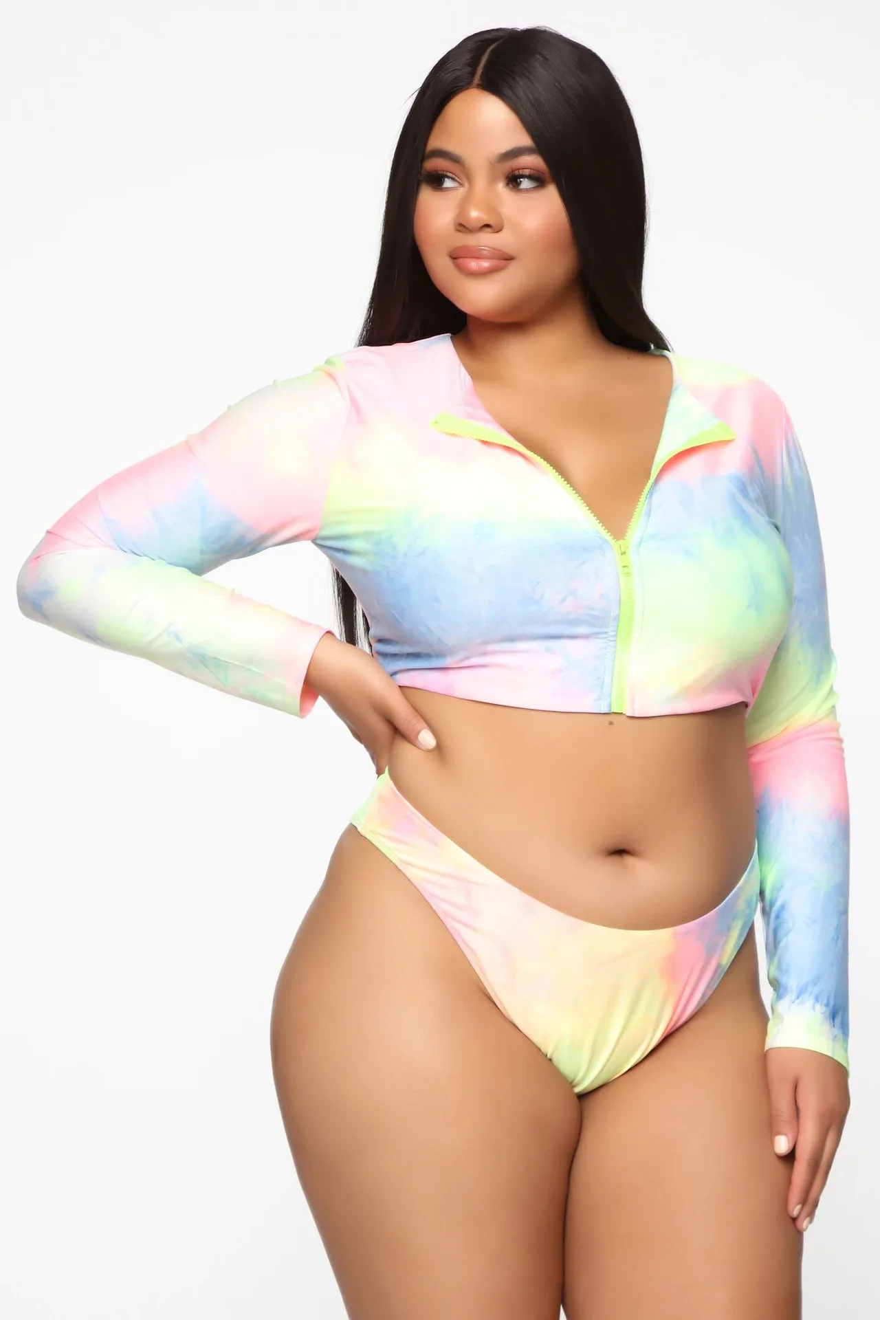 long sleeve two piece bathing suit plus size