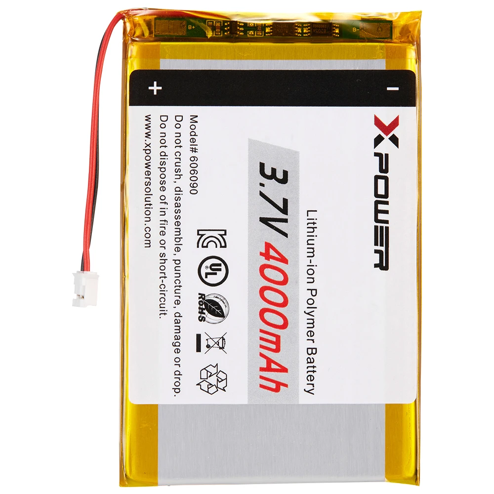 UL KC ROHS Certified 606090 3.7V 4000mAh Lithium Polymer Battery for the Smart Clock