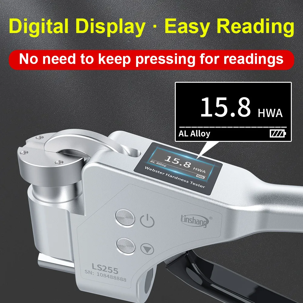 硬度計、 W-20/W-20A/W-20B ポータブル金属ウェブスター硬度計 アルミニウム合金ウェブスター硬度計(W-20) ウェブスター硬度計 ポータブルアルミニウム硬度測定 デジタルスクリーン 高精度 0.1HWA アルミニウム合金用 様々な金属用