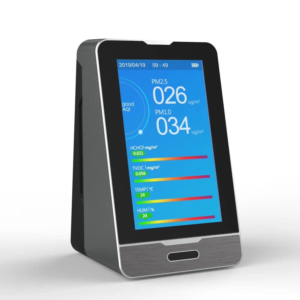AQI PM2.5 анализ качества воздуха HCHO TVOC тестер PM1.0 PM10 цифровой светодиодный дисплей монитор детектор газа анализатор