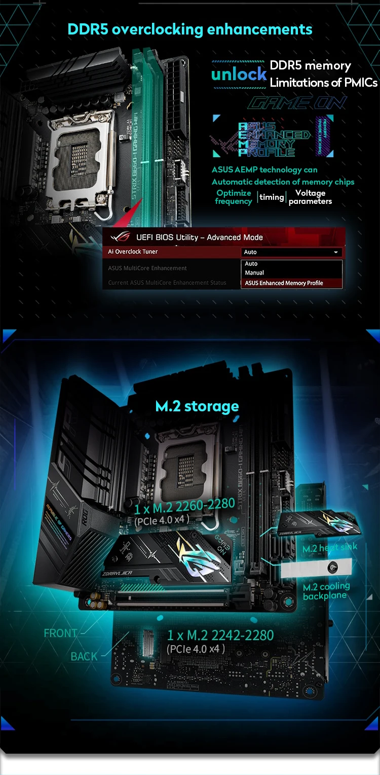 Aura Motherboard Asus Rog Strix B660 I Gaming Wifi Intel H61 Lga1155