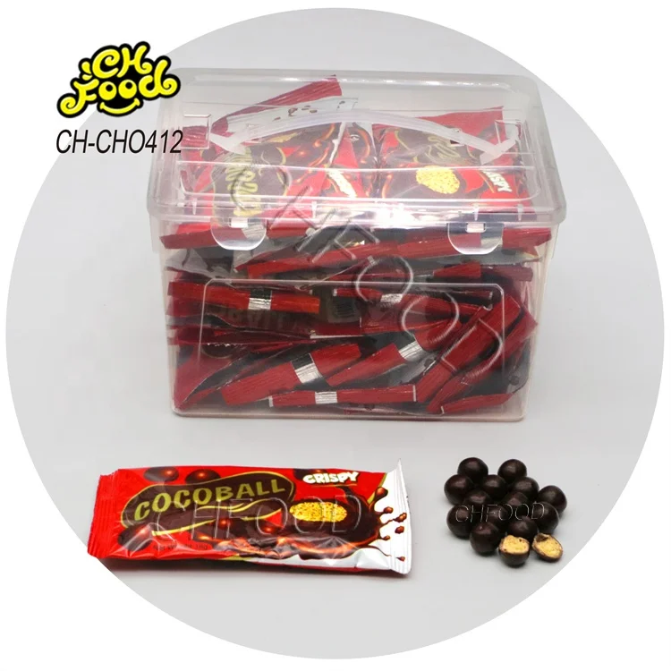 Custom Hot New Item Chocolate Coated Crispy Cereal Puffed Ball Sweets Snack Halal Food