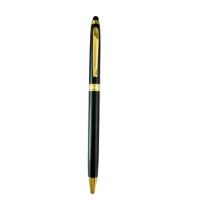Promotional Pen with Custom Logo High Quality Black Gold Twist Metal Ball Pen Touch Screen Pen