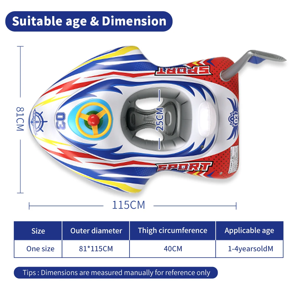 Swimbobo New Design Kids Inflatable Motorcycle Swimming Seat Floating Children Water Toy Steering Child Float Swim Pool Ring