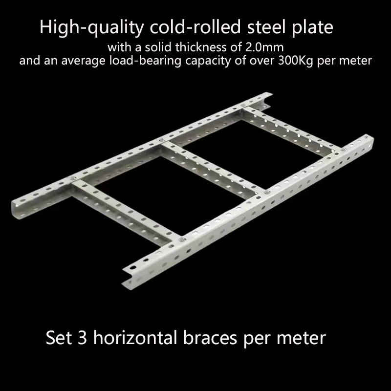 Cable Ladder Rack 800mm Hanging Cable Tray Cabling System U-shaped Steel Porous Ladder Bridge ...