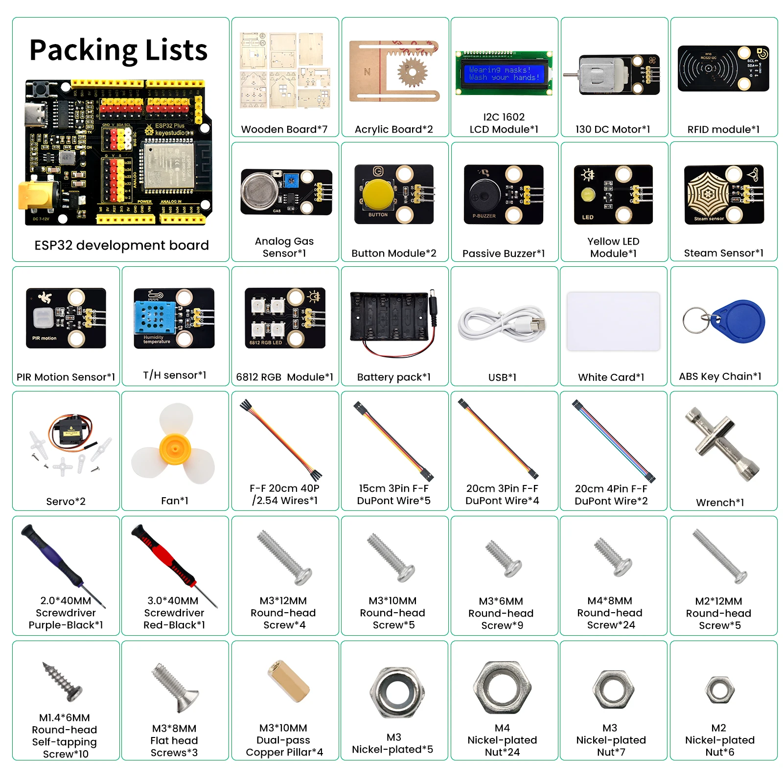 keyestudio IOT Smart Home Kit Robot ESP32 Starter Kit For Electronic DIY STEM Education