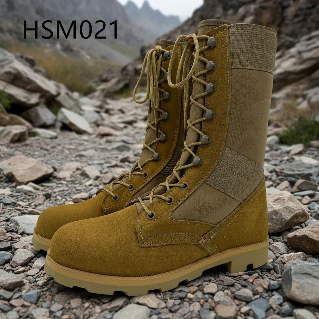 ZYF,anti-tear Natural Suede Leather Sand Color Combat Boots Nasty Conditions Wear Well Rubber Outsole Desert Boots HSM021