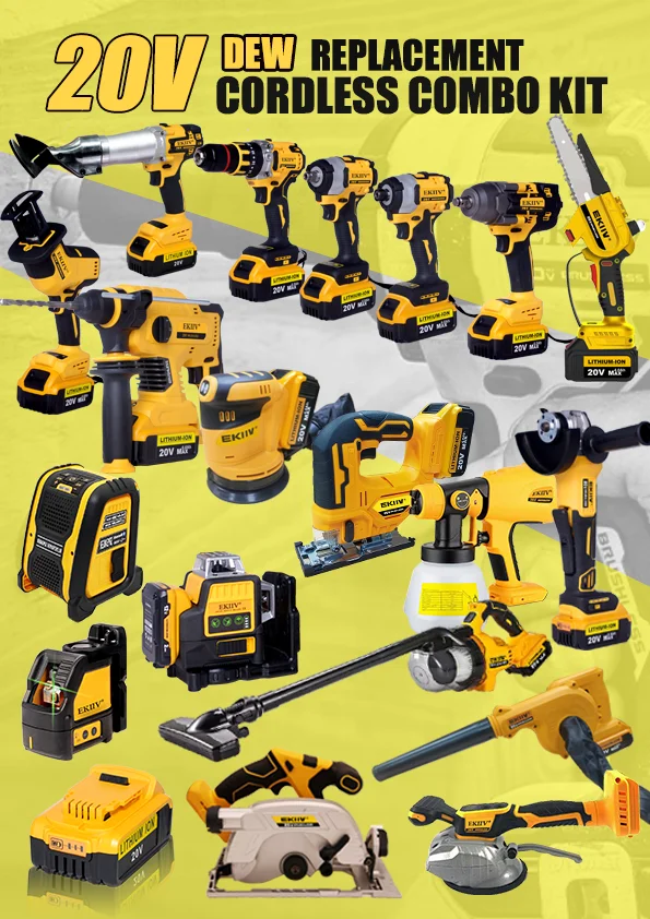 2024 New Design 21v 13in 1 Cordless Multi Power Tools Combo Kit Power Tools Set Cordless Brushless with Batteries