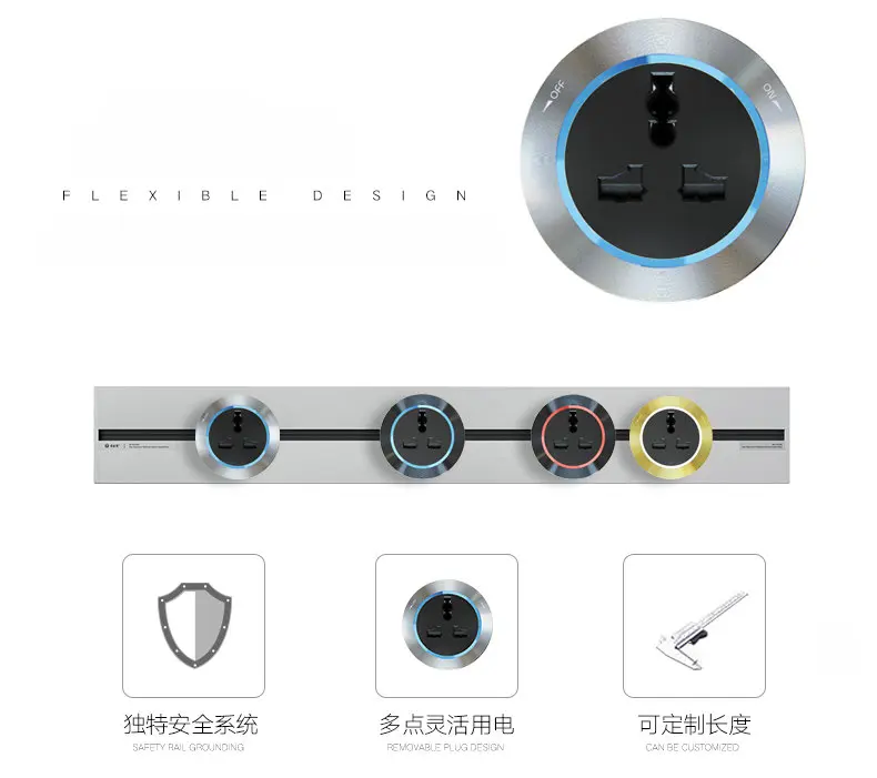 Wall Track For Outlet Electric Socket Wall Usb Outlet Removable Power Track For Home /hotel 1200mm