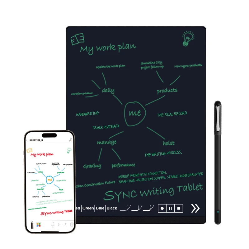2024 Newest Smart Bluetooth A4 LCD Writing Tablet 14 Inch Business Pad  Writing Tablet Sync Phone With Pen