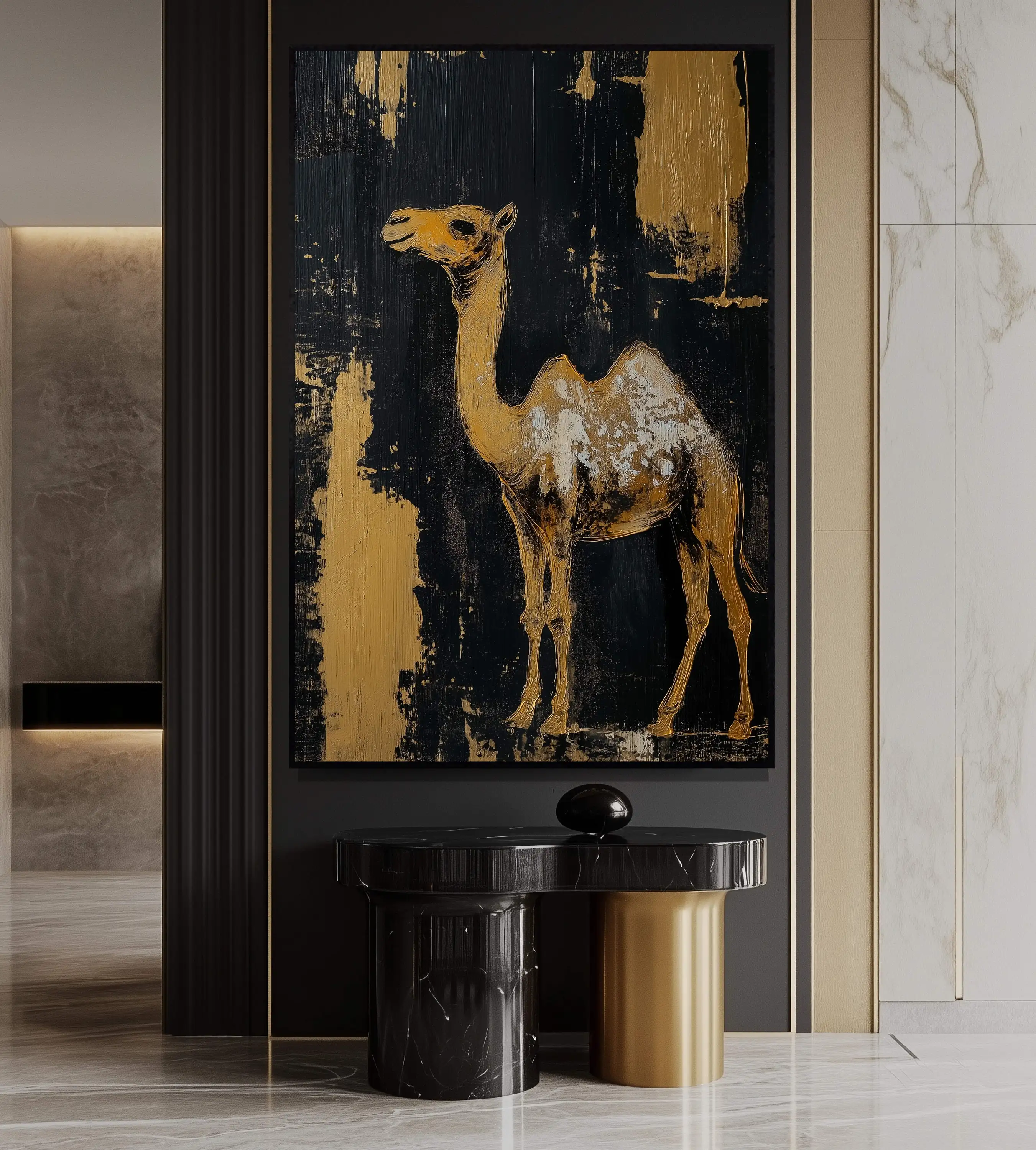 Abstract Camel Modern Art Framed Posters and Prints Canvas Wall Art Camel Animal Painting Pictures