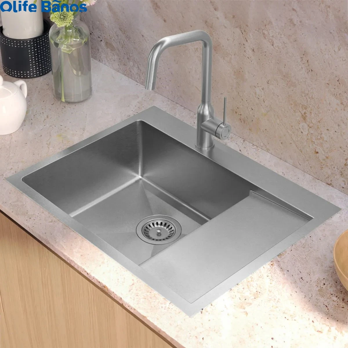 Fashion CE Sus304 Stainless Steel 1.4mm Rose Gold Under Mount Kitchen Handmade Double Sink With Strainer