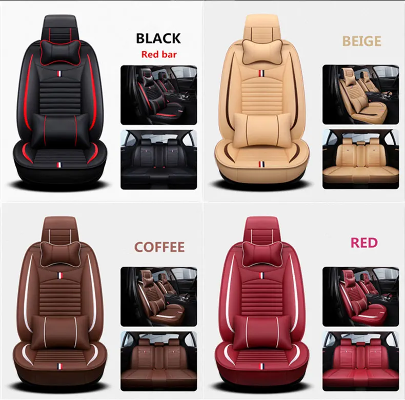 Universal Car Seat Covers Four Seasons Leather Fashion Design Custom ...