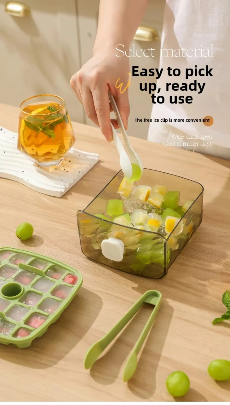 New Large Capacity Food Grade Ice Box Ice Bucket Double-Layer Pressed Ice Cube Mold with Handle Drawer