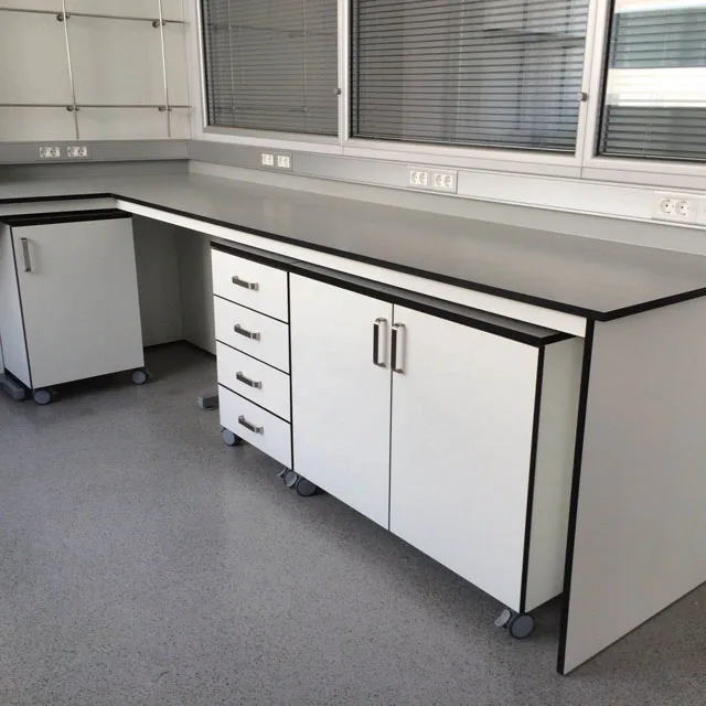 CARTMAY Good Prices High School Lab Individual Benches Physics Biology Chemicals Phenolic Resin Wet Lab Tables With Shelves