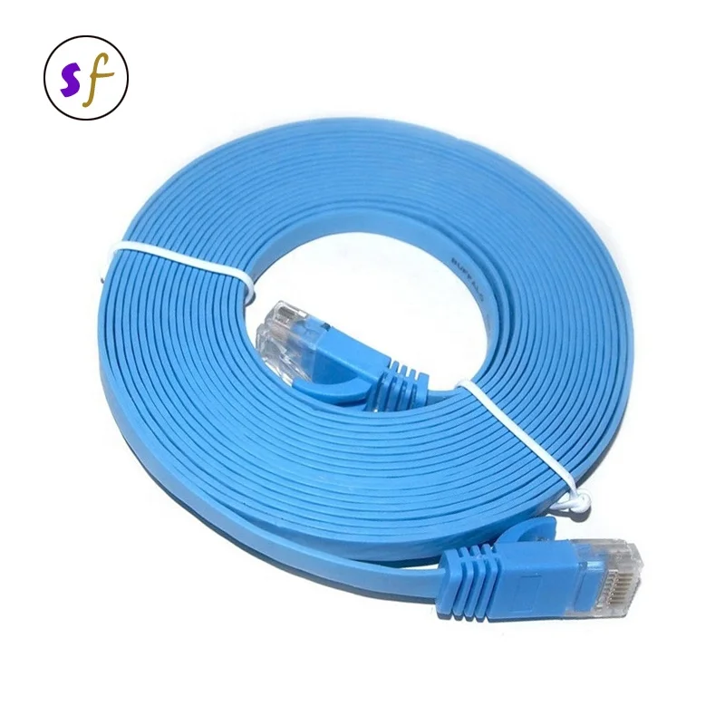 Source 1m CAT6 molded RJ45 ultra slim flat Ethernet Patch Network Lan Cable  on