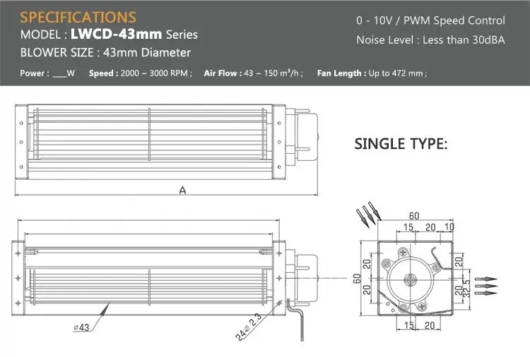 Cross Flow Fan, LONGWELL, 12V - detail 16