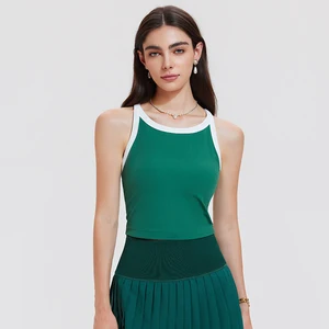 Casual Basic Sportswear Gym Sports Tops Sleeveless Spaghetti Strap Crop Tops Women Crew Neck Tank Top for Ladies